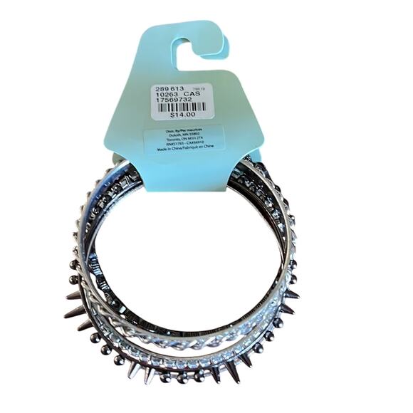 Maurices L/XL Set of 5 Bangle Bracelets Boho Goth Festival Studded - Picture 2 of 9